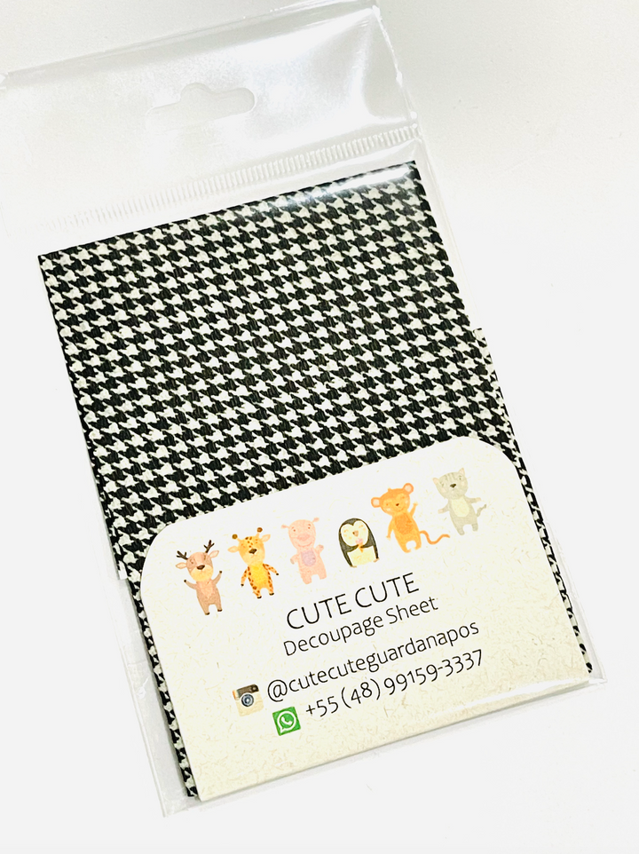 Tissue Napkin Sheet for Decoupage - Houndstooth Print