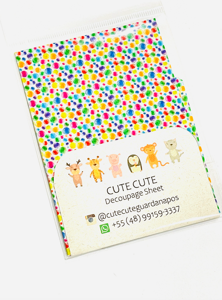 Tissue Napkin Sheet for Decoupage - Rainbow Bubbles