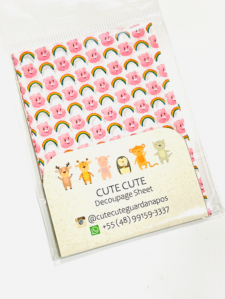 Tissue Napkin Sheet for Decoupage -  Cheer Bear