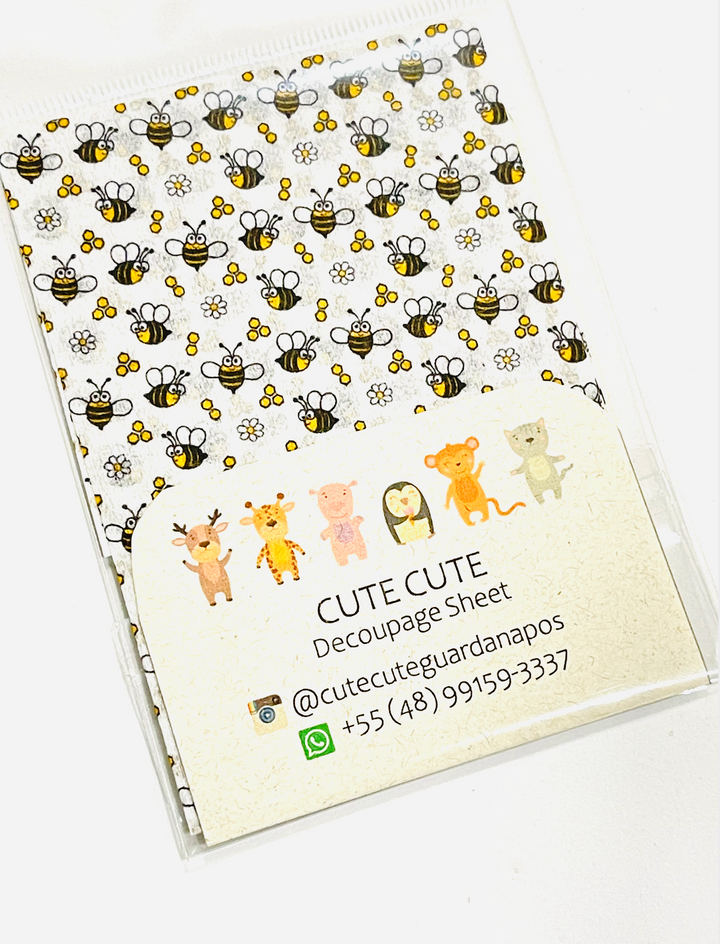 Feuille de serviette en tissu pour découpage - Abeilles