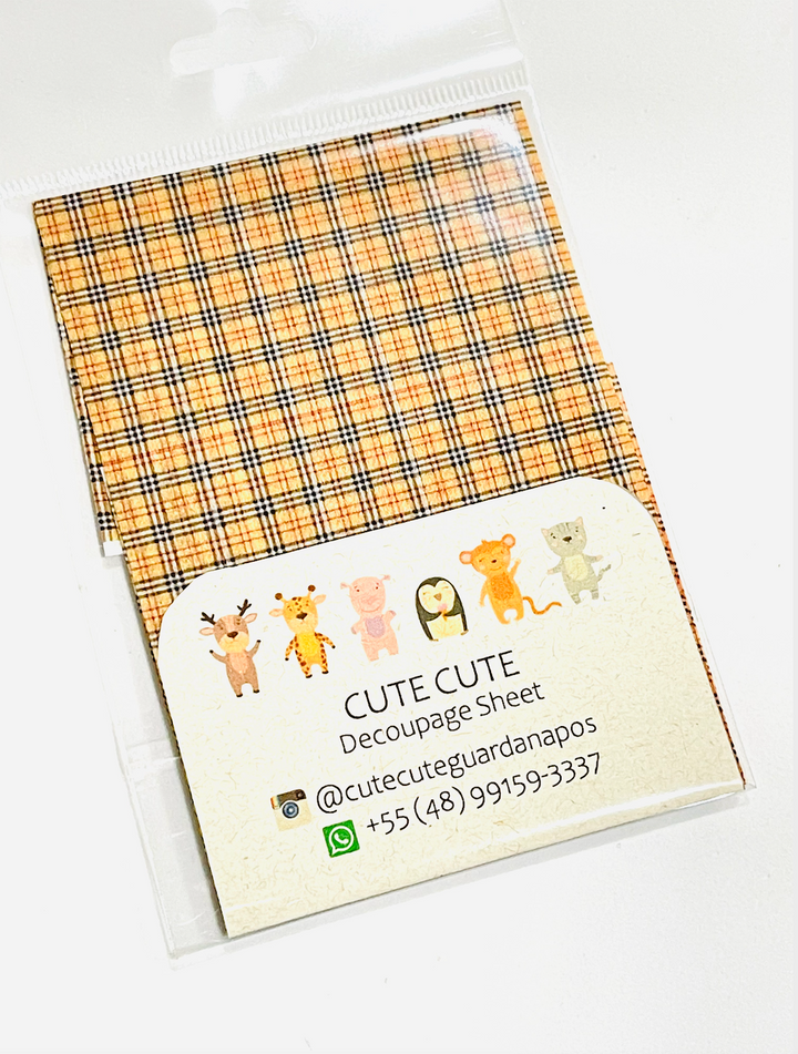 Tissue Napkin Sheet for Decoupage - Plaid
