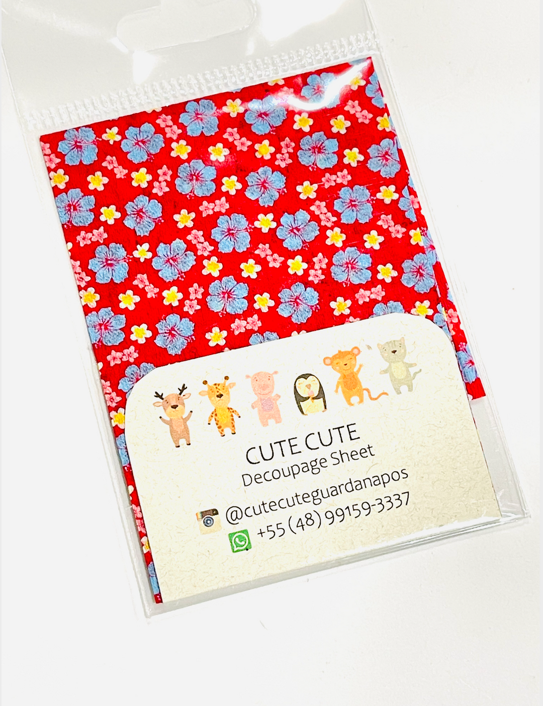 Feuille de serviette en tissu pour découpage - Hibiscus