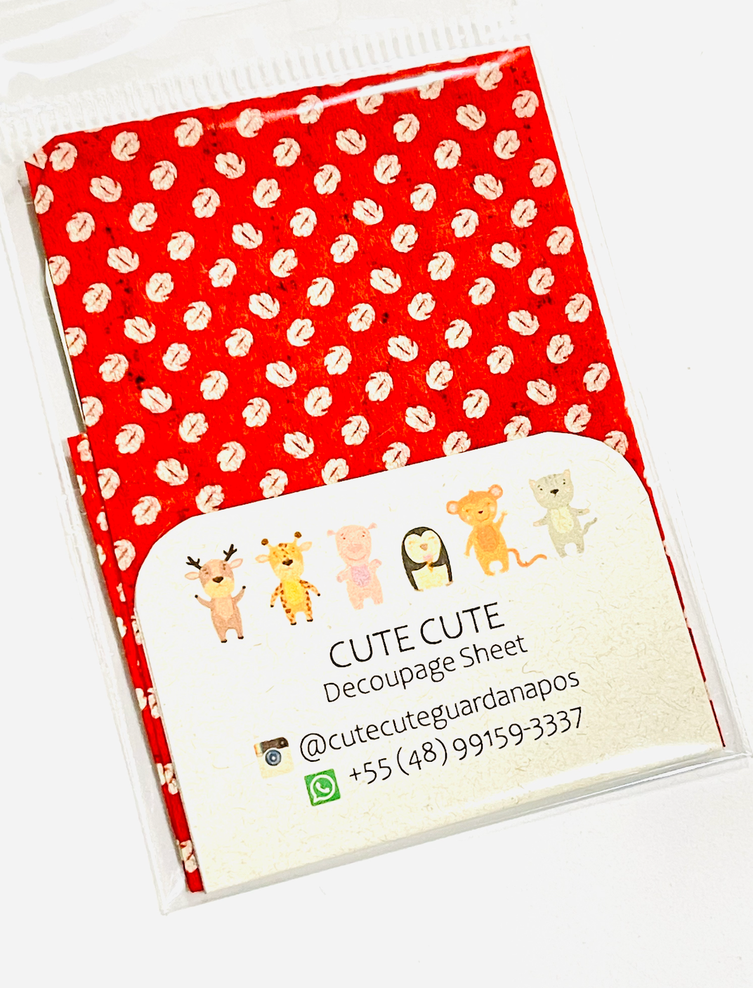 Tissue Napkin Sheet for Decoupage - Red Lips