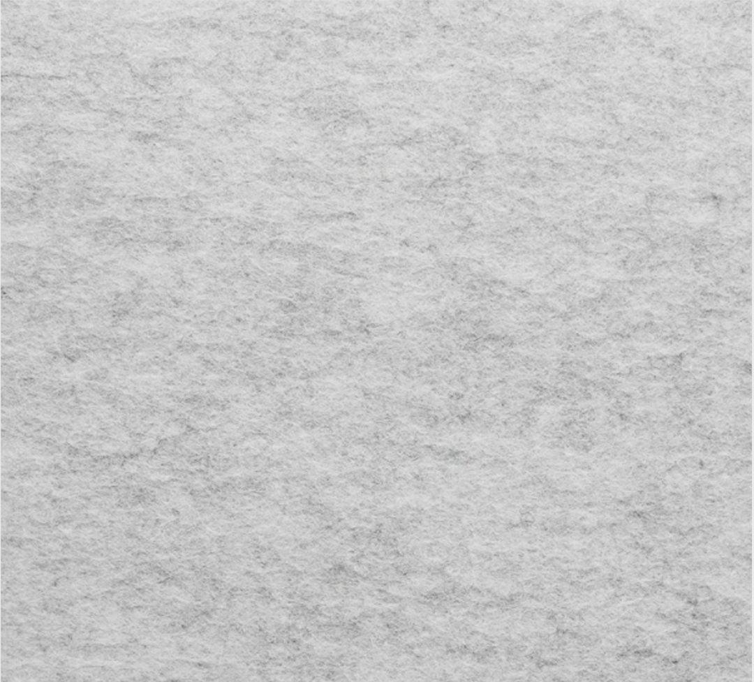 Feutre de laine mérinos gris clair chiné de 1 mm, feuille de 8 x 11 po - No. G1-00