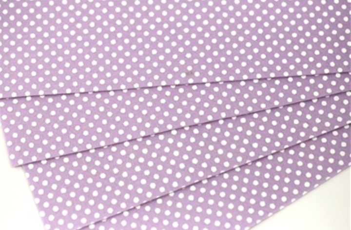 Feutre de laine mérinos à pois lilas 1,2 mm