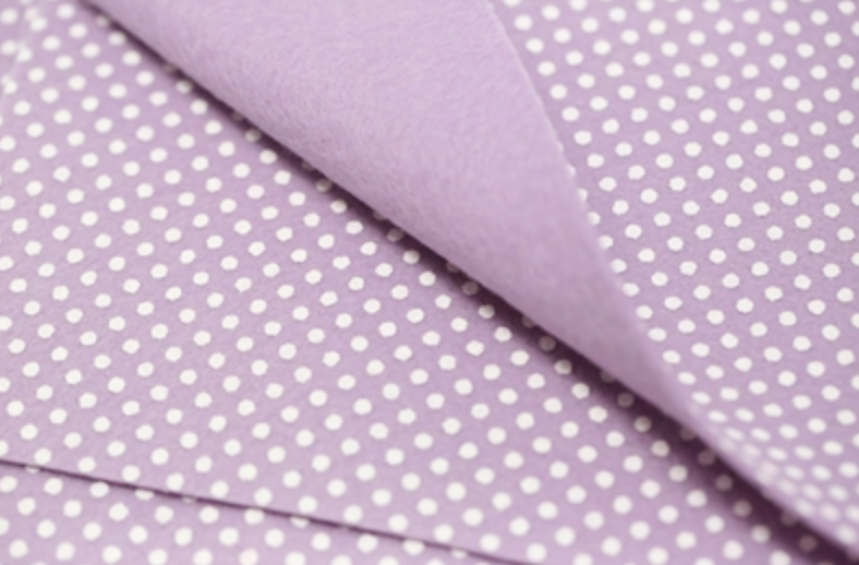 Feutre de laine mérinos à pois lilas 1,2 mm
