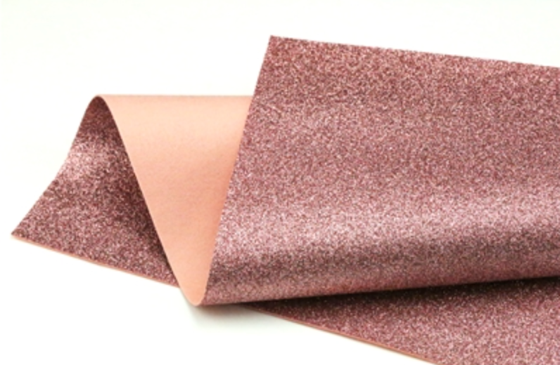 Rose Pink Glitter Wool Felt