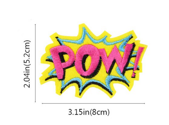 POW! Iron on Transfer Patch - Super Hero Patch - Embroidery Patch - Sew on Patch - Clothing Patch