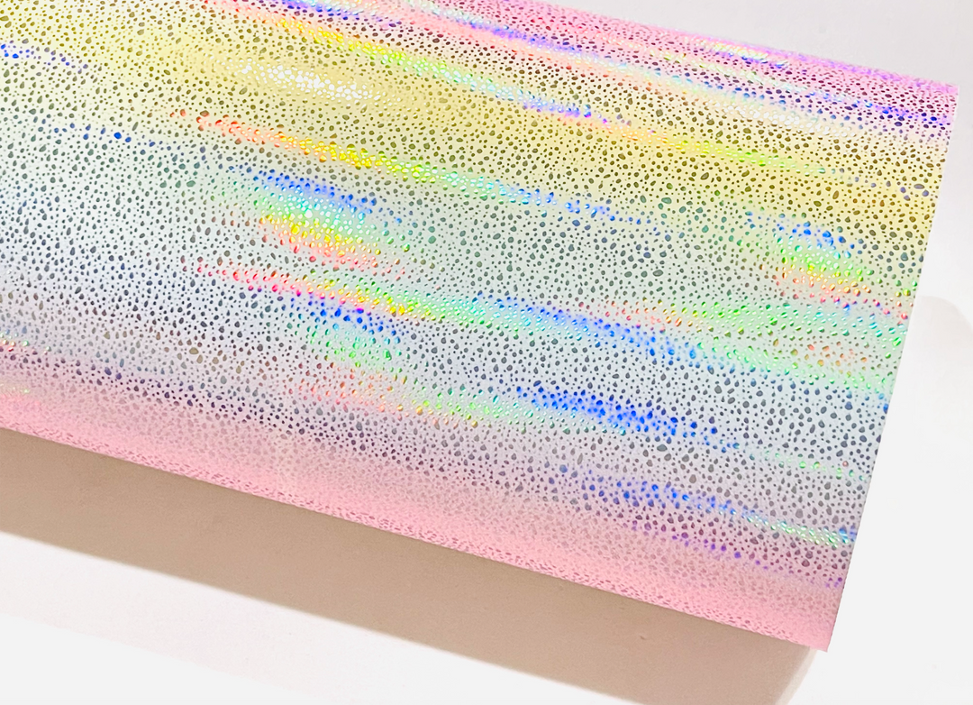 Holographic Pastel Rainbow Gloss Leatherette