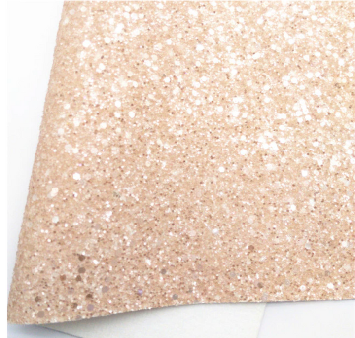 Beige Chunky Glitter Leather