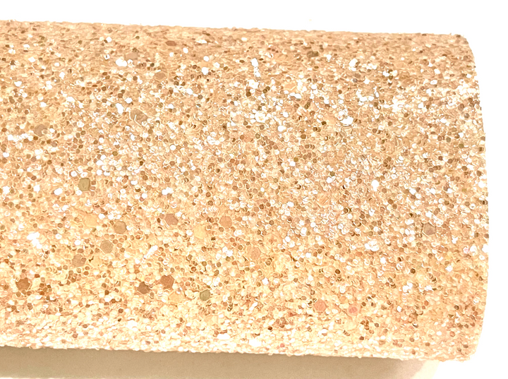 Beige Chunky Glitter Leather