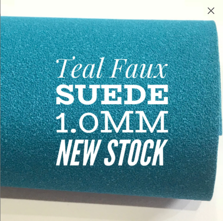 Feuille de cuir en faux suède bleu sarcelle