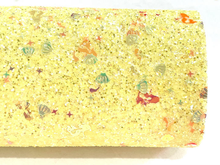 Yellow Mermazing Crystal Chunky Glitter Sheet