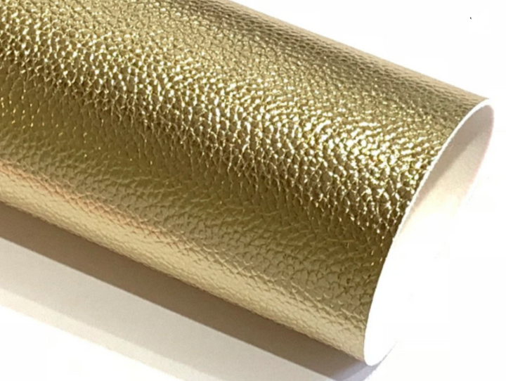 Pale Gold Metallic Leatherette 1.2mm Faux Leather Sheet  A4