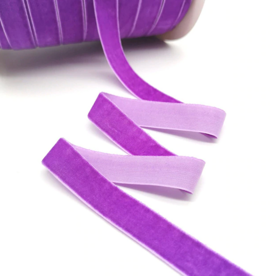 Ruban de velours - 25mm - Violet vif - lot de 3 ou 5 yards.
