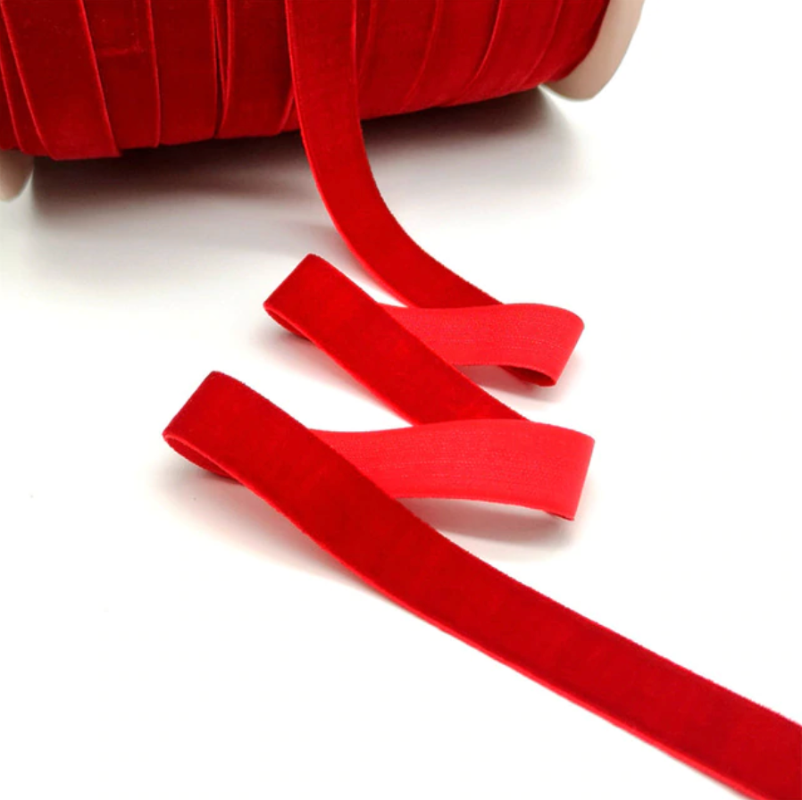 Ruban de velours rouge - 15mm, 20mm ou 25mm - 5 yards
