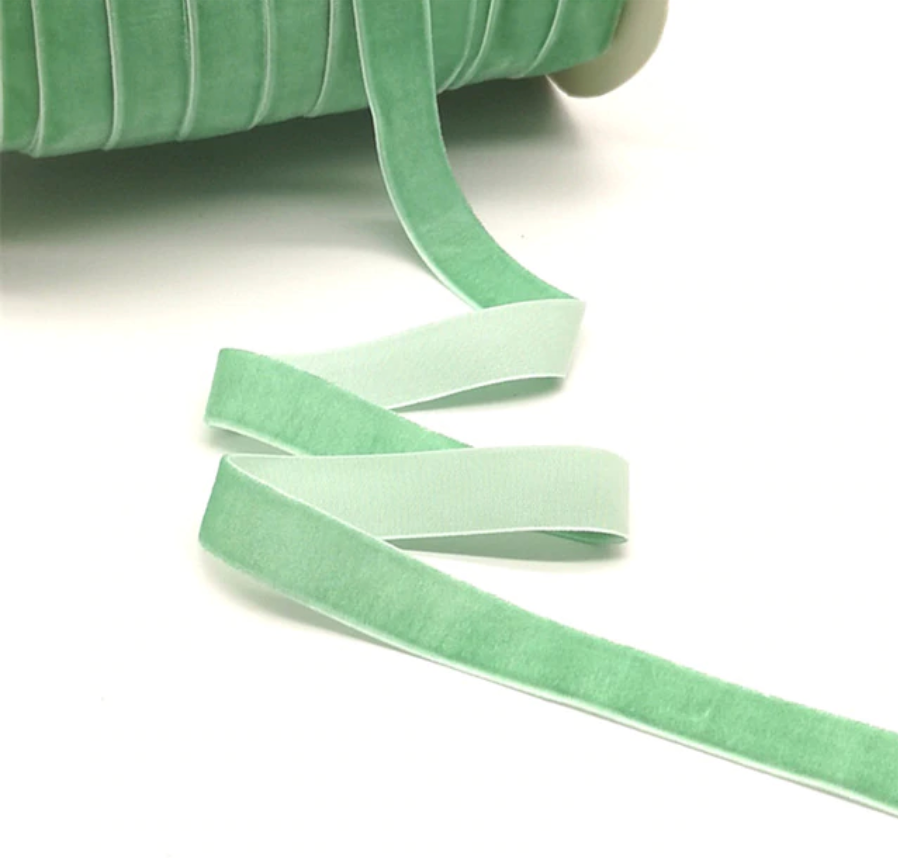 Ruban de velours menthe - 25mm - lot de 5 yards
