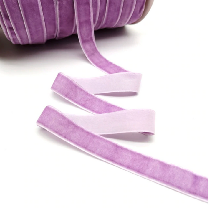 Ruban de velours chardon - 15mm ou 25mm - lot de 5 yards