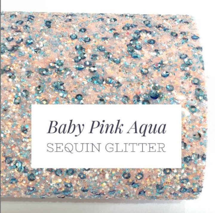 Baby Pink Aqua Sequin Chunky Glitter