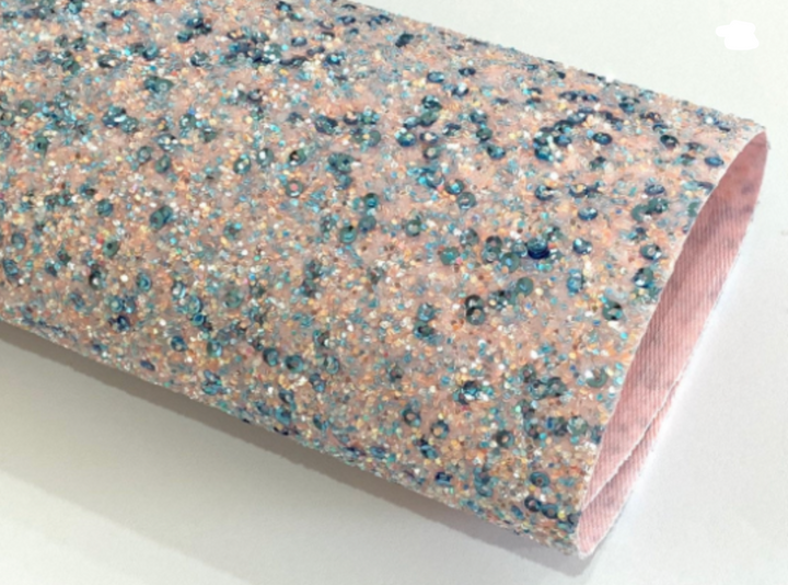 Baby Pink Aqua Sequin Chunky Glitter