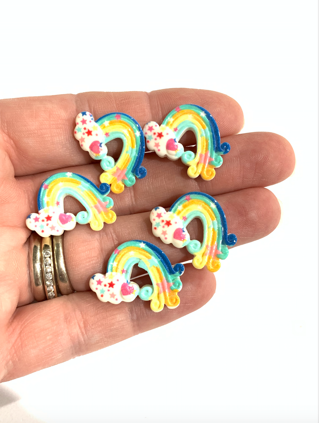Small Rainbow Stars Resins x 5