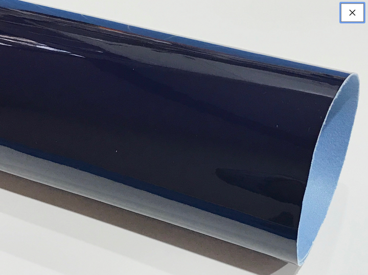 French Navy Patent Leather A4 Sheet Glossy Mirror Smooth PU Leatherette Patent