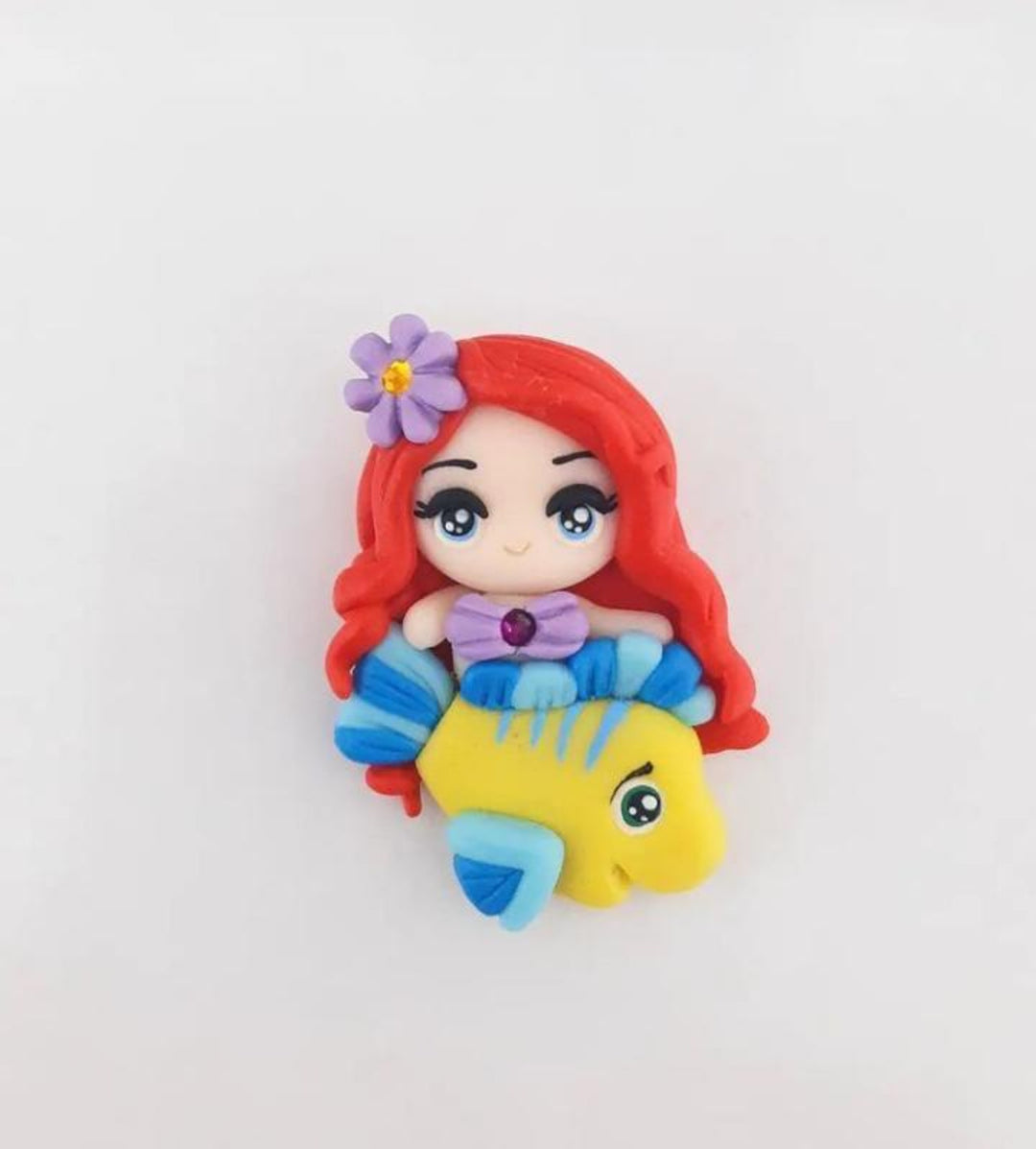 Embellissement en argile avec nœud de sirène Ariel - Magnifique créateur