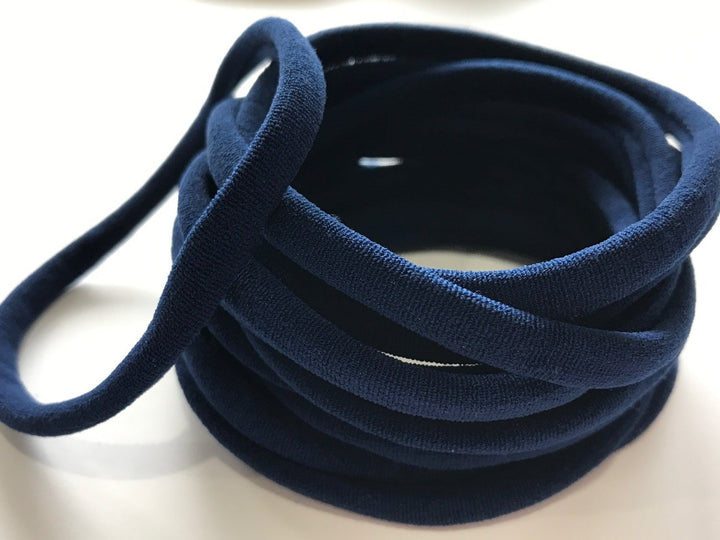 Bandeaux en nylon BLEU MARINE, bandes en nylon doux, bandeaux pour bébés, arcs de bricolage, fournitures d’arc de cheveux, fournitures de bricolage, taille unique pour la plupart des bandeaux