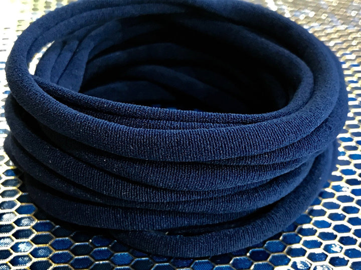Bandeaux en nylon BLEU MARINE, bandes en nylon doux, bandeaux pour bébés, arcs de bricolage, fournitures d’arc de cheveux, fournitures de bricolage, taille unique pour la plupart des bandeaux