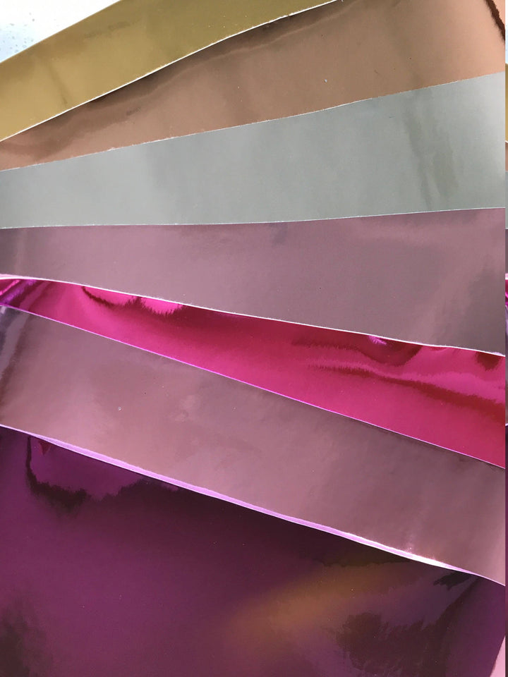 Cuir brillant d'or de rose de miroir d'épaisseur du similicuir reflété par or rose 0.8mm