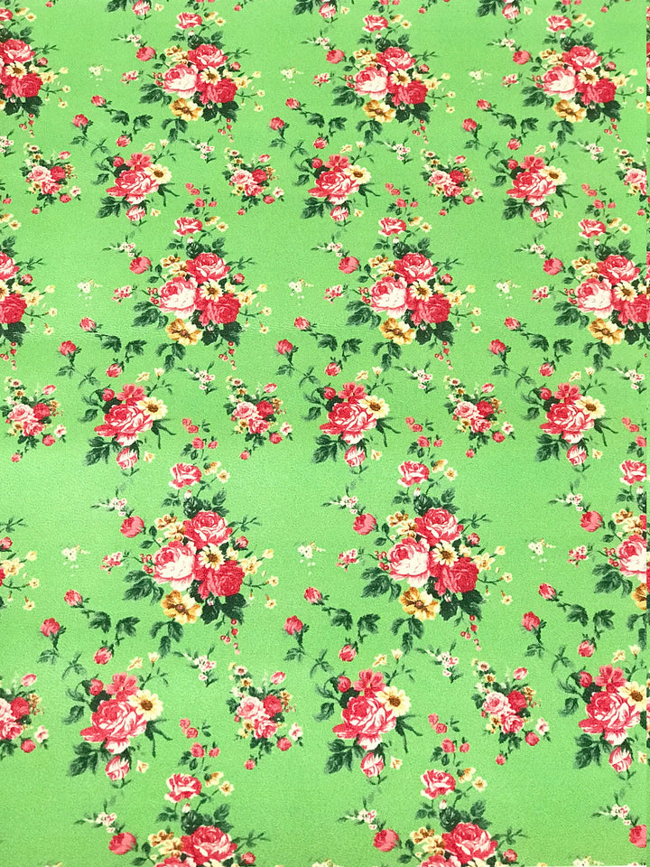 Roses florales roses en similicuir souple vert 0,9 mm d'épaisseur Feuille A4 en cuir PU floral 210 x 297 mm Nœuds en cuir floral Bandeaux en cuir floral