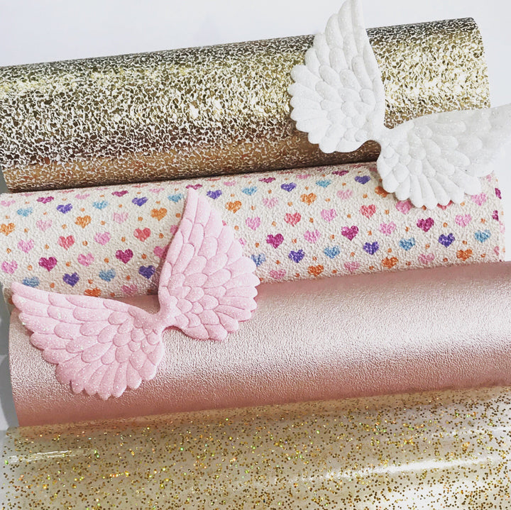 Similicuir rose doré lisse