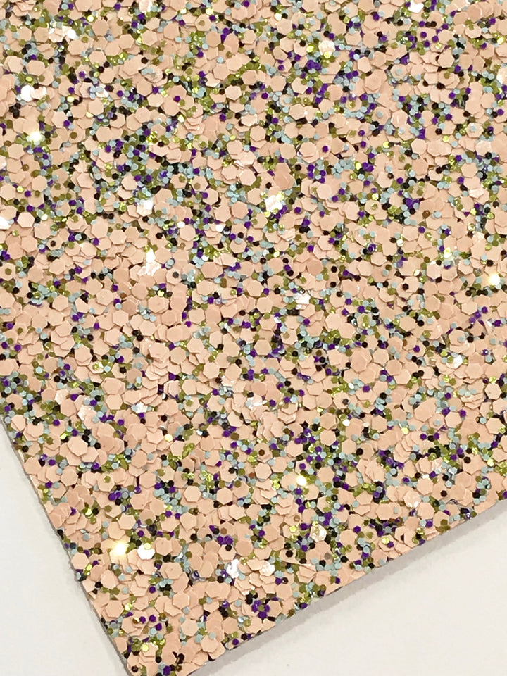 Tissu épais à paillettes hexagonales Peachy Keen