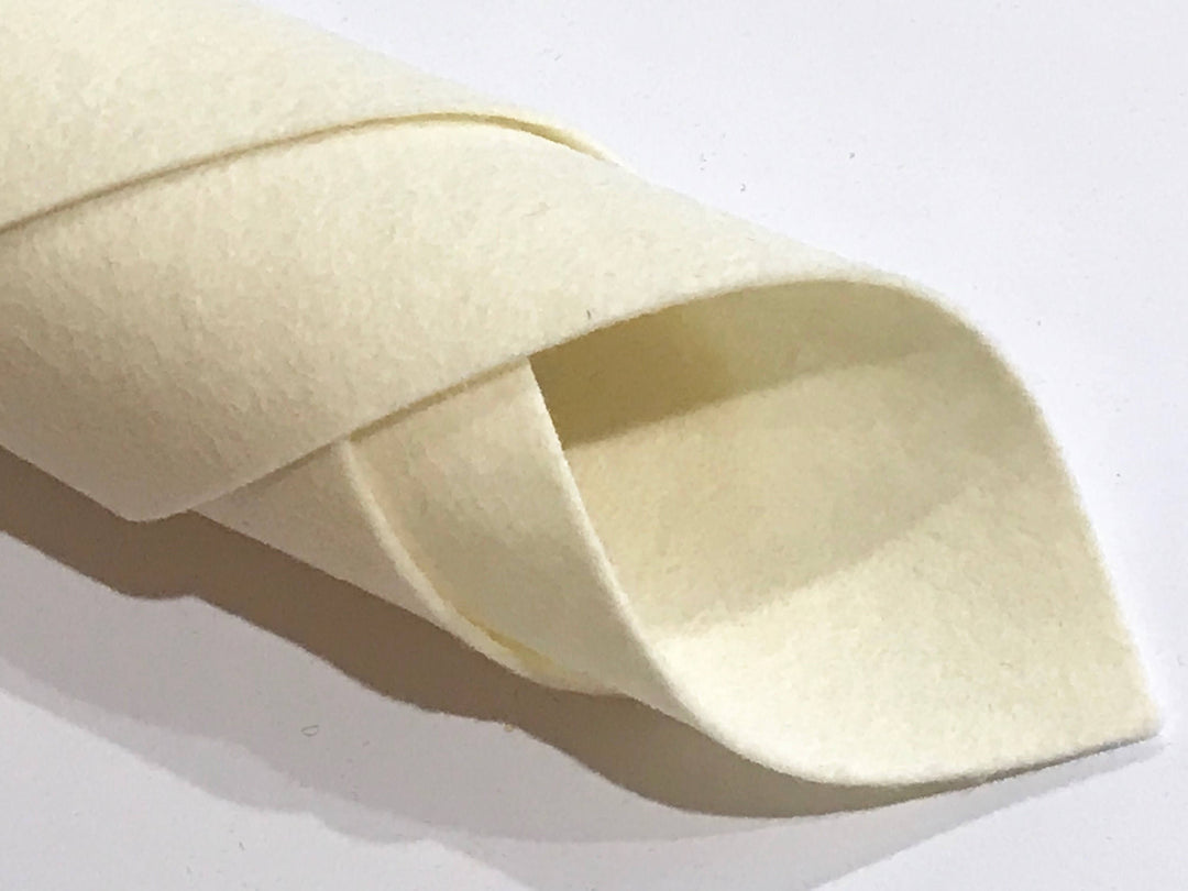 Ivory 100% Pure Merino Wool Felt - Ivory Ecru - Pure Wool Felt - Sheets and Yards