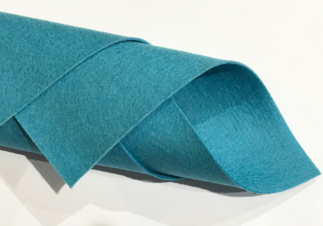 Feuille A4 en feutre de laine mérinos bleu coquille d'œuf cyan 1 mm - N° 53 Oeuf de Robins