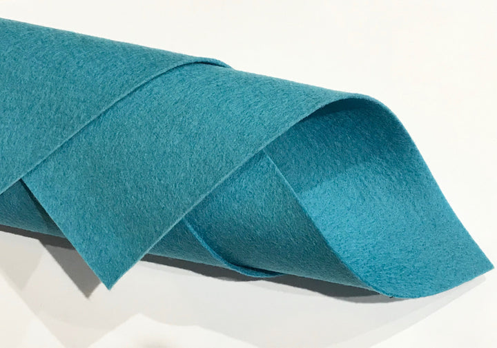 Feuille A4 en feutre de laine mérinos bleu coquille d'œuf cyan 1 mm - N° 53 Oeuf de Robins