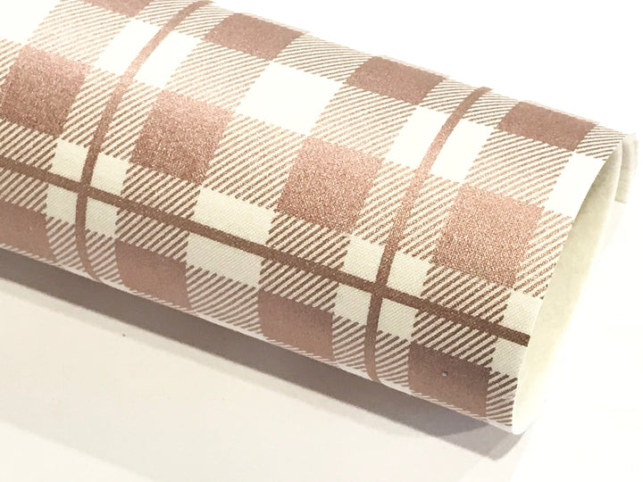 Blush Rose Gold Plaid Double Sided Fabric Sheets