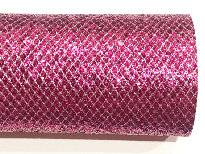 Paillettes en filet de dentelle argentée rose fuchsia