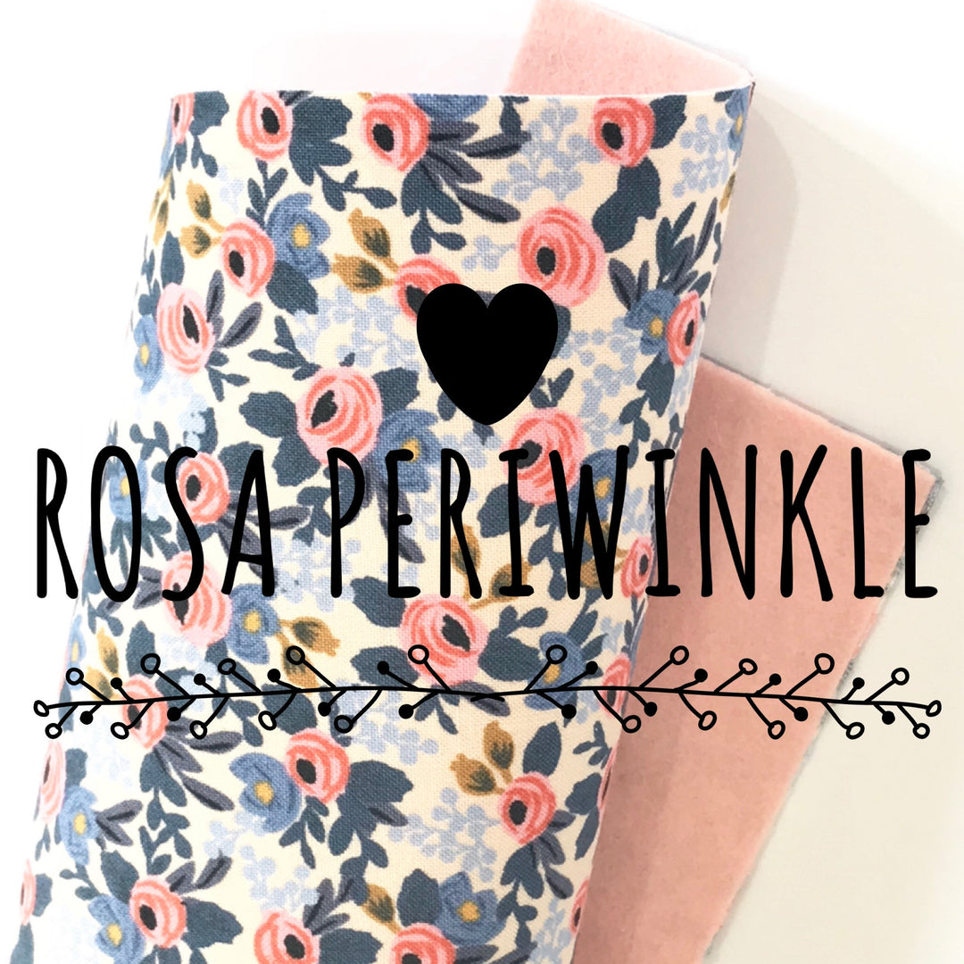Rosa Pervenche - Feuilles de tissu double face Les Fleurs