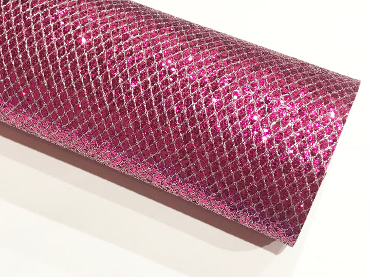 Paillettes en filet de dentelle argentée rose fuchsia
