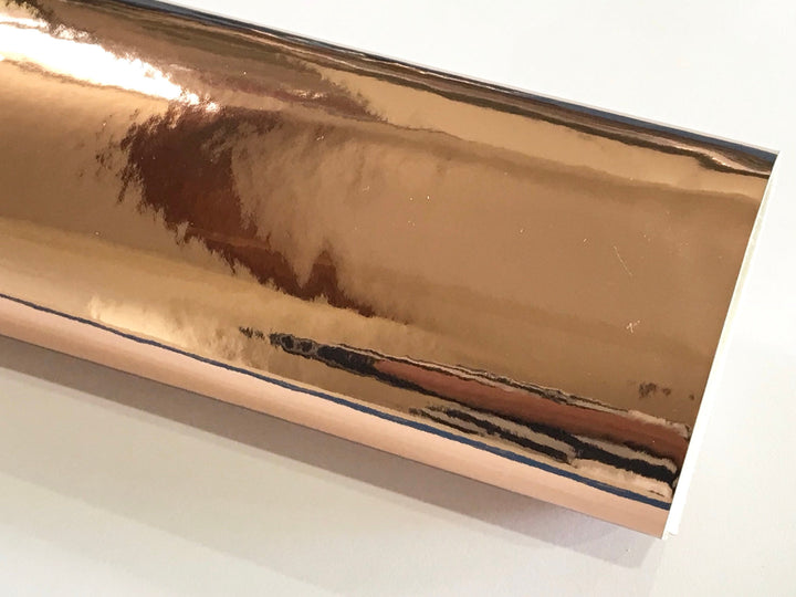 Cuir brillant d'or de rose de miroir d'épaisseur du similicuir reflété par or rose 0.8mm