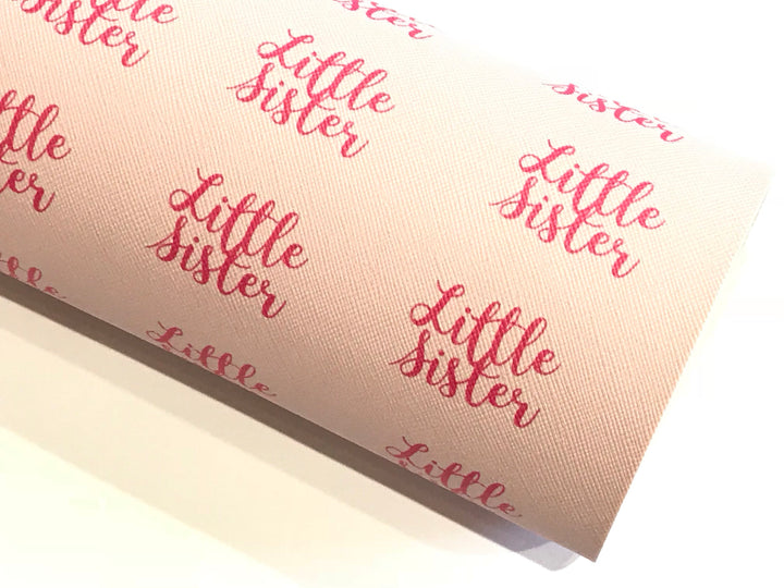 Feuilles de tissu en cuir PU Pink Little Sister A4