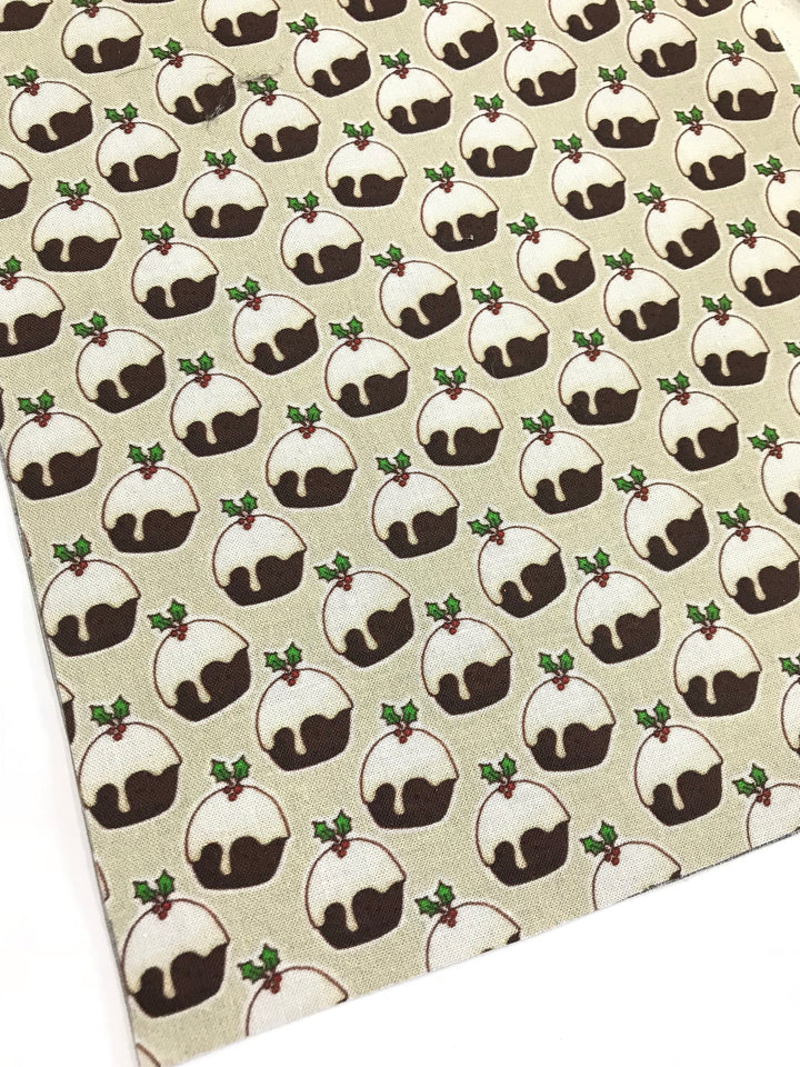 Christmas Pudding Double Sided Glitter Fabric A4