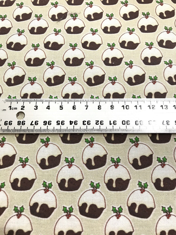 Christmas Pudding Double Sided Glitter Fabric A4