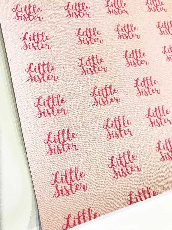Feuilles de tissu en cuir PU Pink Little Sister A4