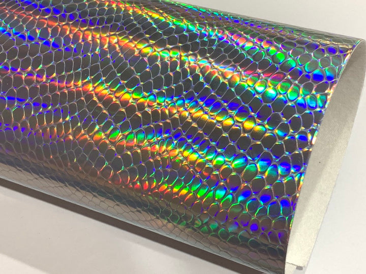Couleur holographique argentée de serpent changeant l'épaisseur de la feuille A4 de peau de faux serpent 0.7mm