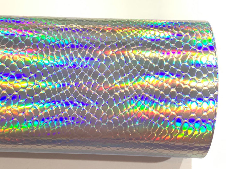 Couleur holographique argentée de serpent changeant l'épaisseur de la feuille A4 de peau de faux serpent 0.7mm