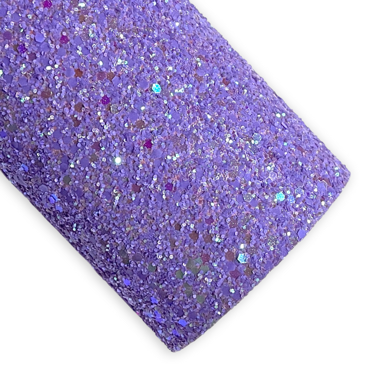 Violet Chunky Glitter Leather - Neon Rainbow