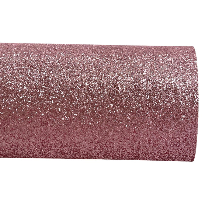 Dusty Pink Rose Gold Fine Glitter Fabric Sheet Thin 0.65mm A4 or A5 Sheet - Great for Button Earrings