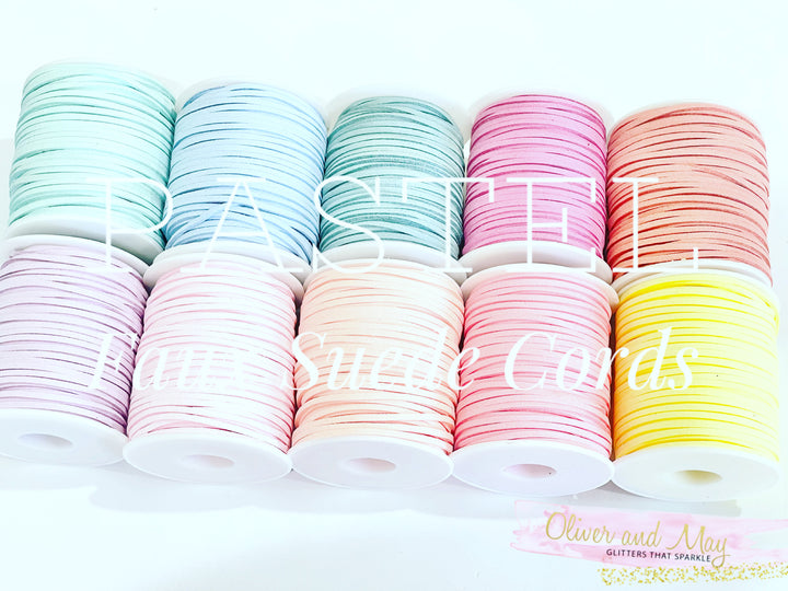 Cordon en faux suède abricot pastel - 5m - Cordon en suède abricot pâle